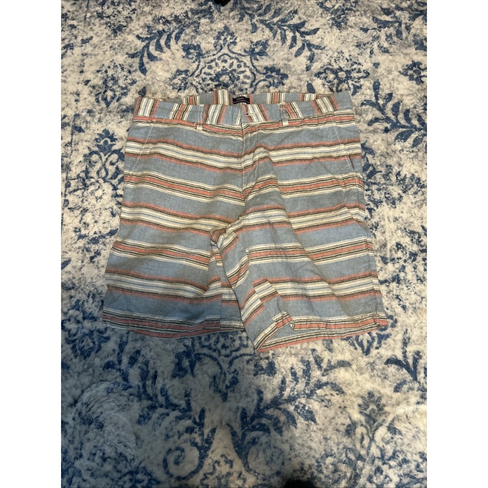 Johnnie-O Nassau Cotton Blend Performance Shorts Stone Golf Casual Mens Size 34